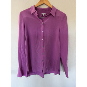JIGSAW 100% Silk Shirt Blouse Magenta Size 12